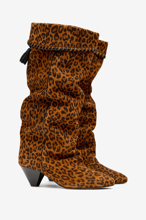 Elita Draped Suede Calfskin Leather Boots Elita Draped Suede Calfskin Leather Boots