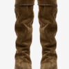 Elita Draped Suede Calfskin Leather Boots Elita Draped Suede Calfskin Leather Boots