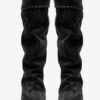 Elita Draped Suede Calfskin Leather Boots Elita Draped Suede Calfskin Leather Boots
