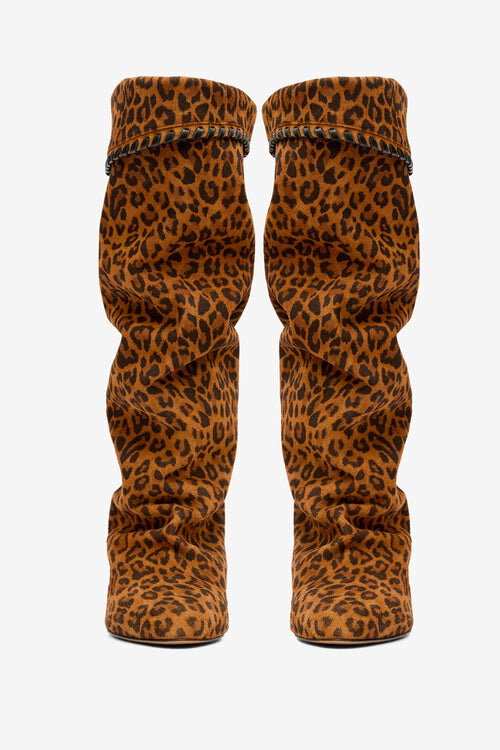 Elita Draped Suede Calfskin Leather Boots Elita Draped Suede Calfskin Leather Boots