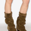 Elita Draped Suede Calfskin Leather Boots Elita Draped Suede Calfskin Leather Boots