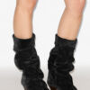 Elita Draped Suede Calfskin Leather Boots Elita Draped Suede Calfskin Leather Boots