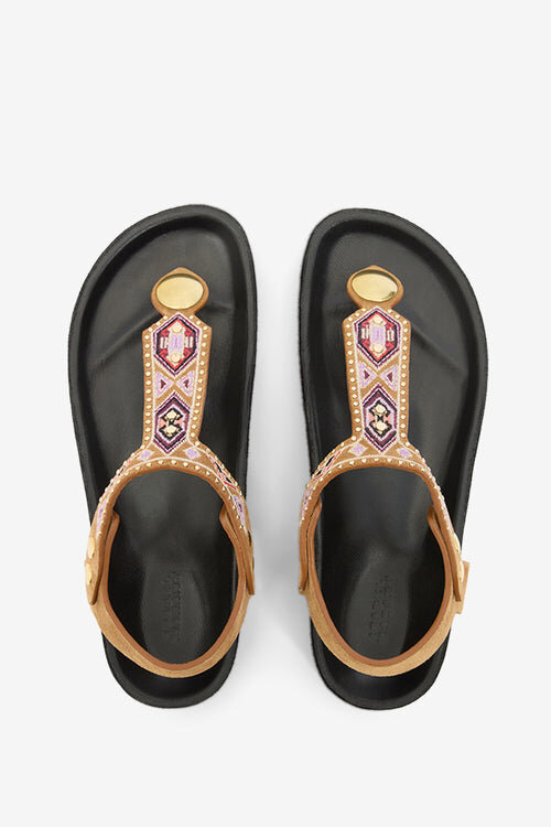 Enore Embroidered Leather Sandals Enore Embroidered Leather Sandals