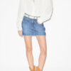Estela Blouse in Plain-Colored Crepe with English Embroidery Estela Blouse in Plain-Colored Crepe with English Embroidery