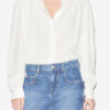 Estela Blouse in Plain-Colored Crepe with English Embroidery Estela Blouse in Plain-Colored Crepe with English Embroidery