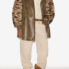 Evina Satin and Faux Leather Coat Evina Satin and Faux Leather Coat
