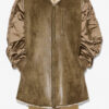 Evina Satin and Faux Leather Coat Evina Satin and Faux Leather Coat
