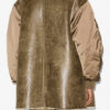 Evina Satin and Faux Leather Coat Evina Satin and Faux Leather Coat