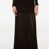 Ezra Long Pleated Knit Skirt