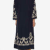 Feliana Long Embroidered Crepe Dress Feliana Long Embroidered Crepe Dress
