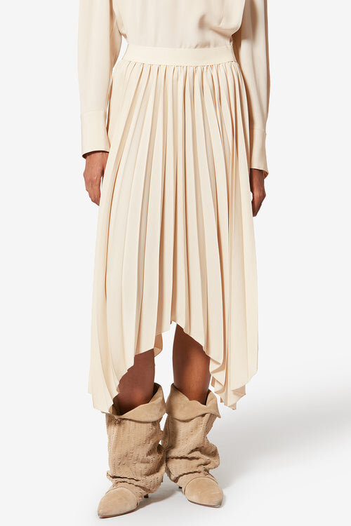 Felixa Long Pleated Flowing Crepe Skirt Felixa Long Pleated Flowing Crepe Skirt