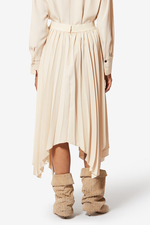 Felixa Long Pleated Flowing Crepe Skirt Felixa Long Pleated Flowing Crepe Skirt