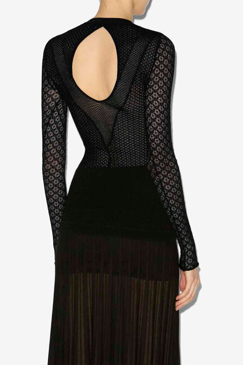 Feryelle Lace Patchwork Knit Sweater Feryelle Lace Patchwork Knit Sweater