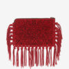 Flat Pouch Fringed Leather Clutch Bag