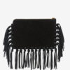 Flat Pouch Fringed Leather Clutch Bag