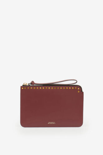 Flat Pouch Leather Clutch Bag