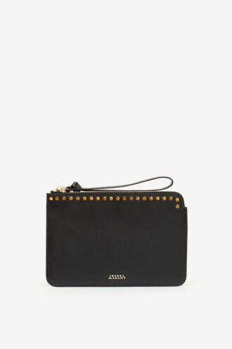 Flat Pouch Leather Clutch Bag