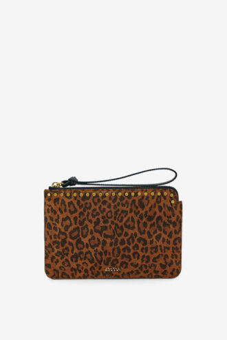 Flat Pouch Leather Clutch Bag