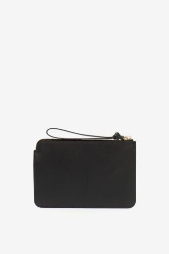 Flat Pouch Leather Clutch Bag