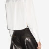 Fleora Short Plain-Colored Silk Blend Shirt Fleora Short Plain-Colored Silk Blend Shirt