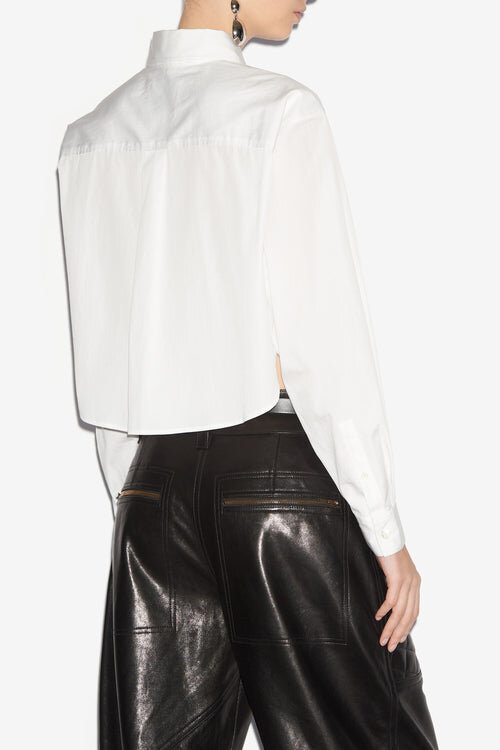 Fleora Short Plain-Colored Silk Blend Shirt Fleora Short Plain-Colored Silk Blend Shirt