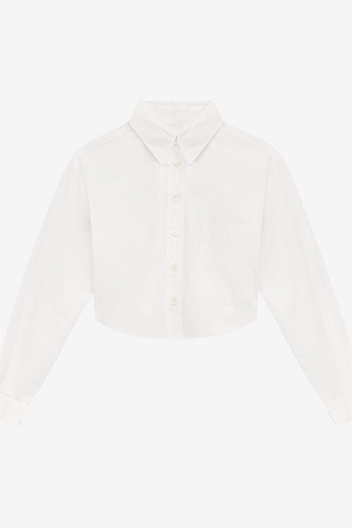 Fleora Short Plain-Colored Silk Blend Shirt Fleora Short Plain-Colored Silk Blend Shirt