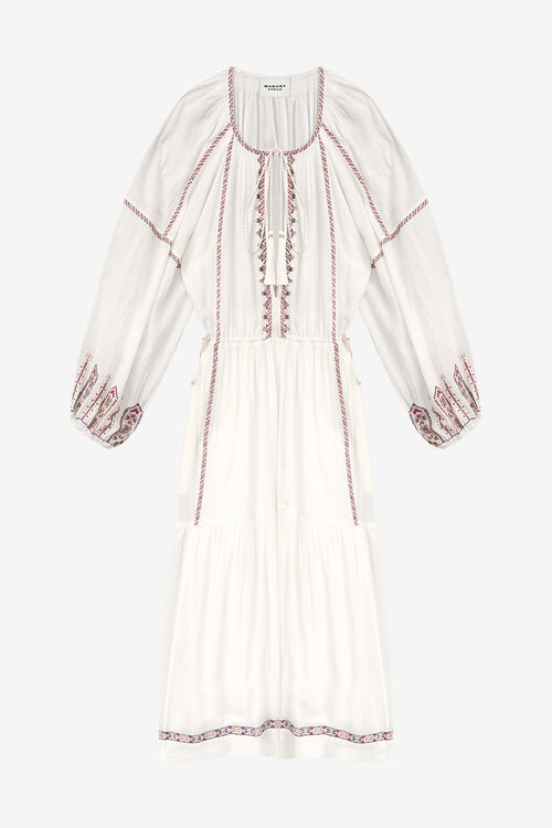 Florenza Long Embroidered Gauze Dress Florenza Long Embroidered Gauze Dress