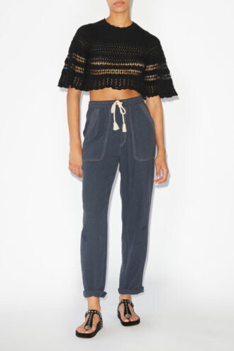 Frizy Crochet Knit Cropped Top