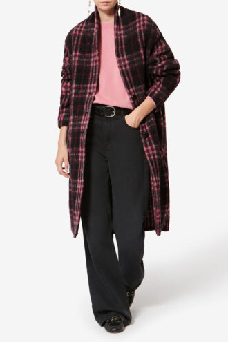 Gabriel Long Checkered Wool Coat