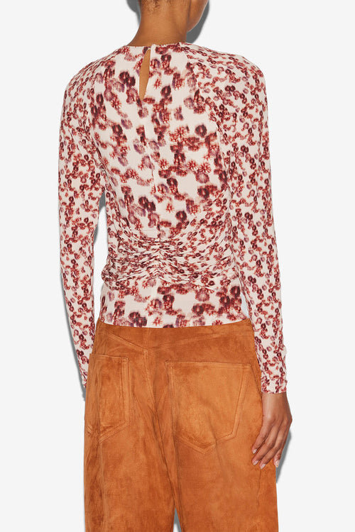 Gaetane Draped Printed Jersey Top Gaetane Draped Printed Jersey Top
