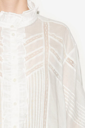 Gaia Blouse in Plain-Colored Cotton Voile Gaia Blouse in Plain-Colored Cotton Voile