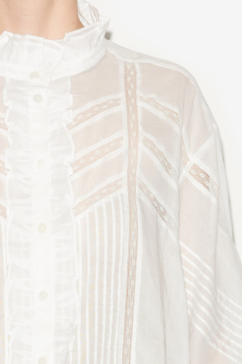Gaia Blouse in Plain-Colored Cotton Voile Gaia Blouse in Plain-Colored Cotton Voile