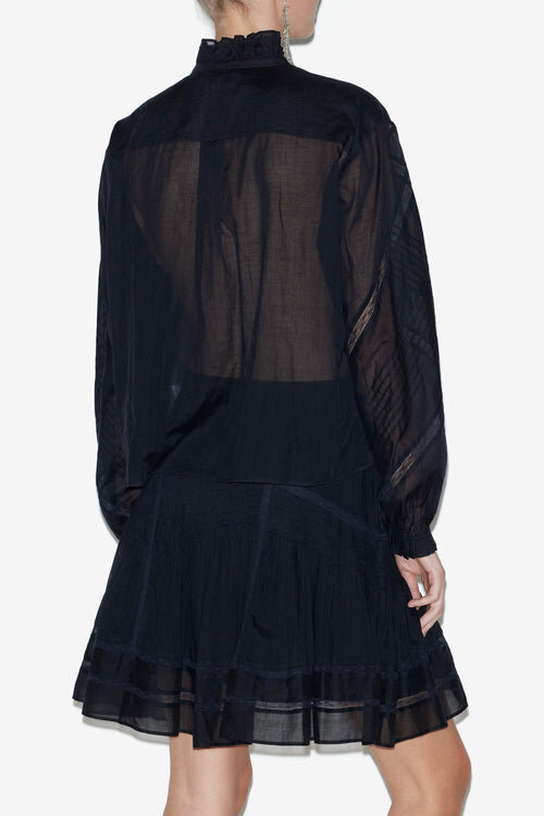 Gaia Blouse in Plain-Colored Cotton Voile Gaia Blouse in Plain-Colored Cotton Voile