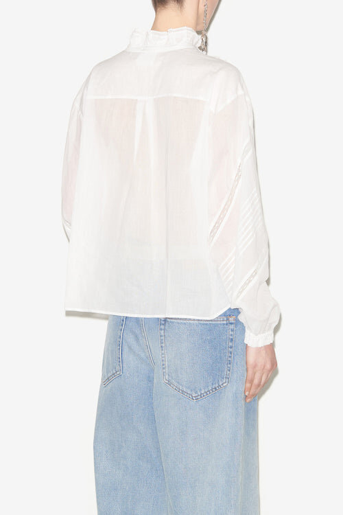 Gaia Blouse in Plain-Colored Cotton Voile Gaia Blouse in Plain-Colored Cotton Voile