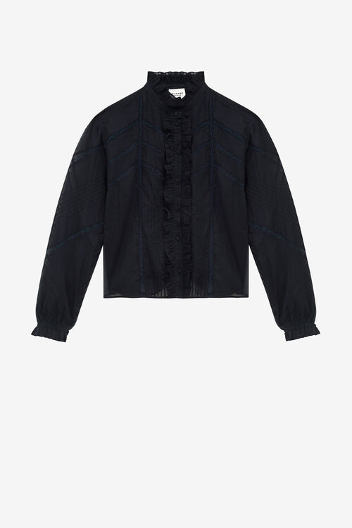 Gaia Blouse in Plain-Colored Cotton Voile Gaia Blouse in Plain-Colored Cotton Voile