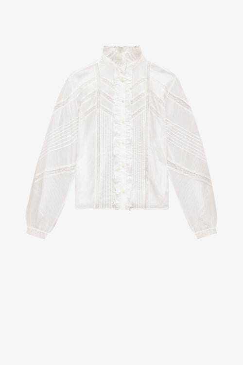 Gaia Blouse in Plain-Colored Cotton Voile Gaia Blouse in Plain-Colored Cotton Voile