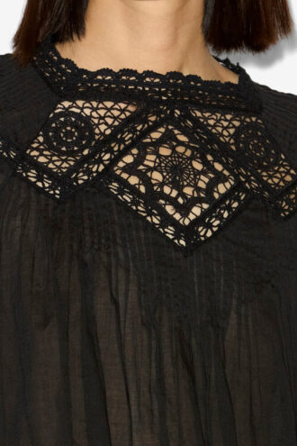 Garia Cotton Voile and Lace Top