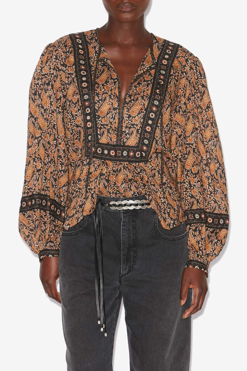 Gayle Printed Cotton Voile Blouse Gayle Printed Cotton Voile Blouse