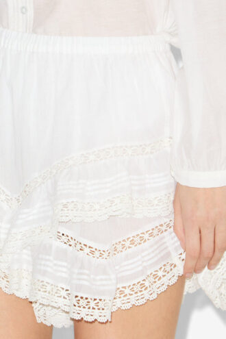 Geana Frilly Cotton and Lace Shorts
