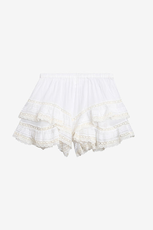 Geana Frilly Cotton and Lace Shorts Geana Frilly Cotton and Lace Shorts