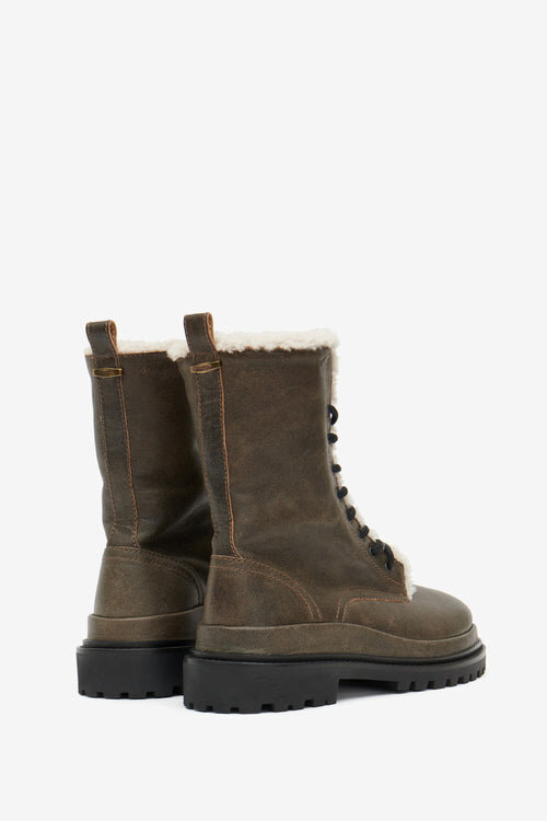 Ghiso Fur-Lined Leather Boots Ghiso Fur-Lined Leather Boots