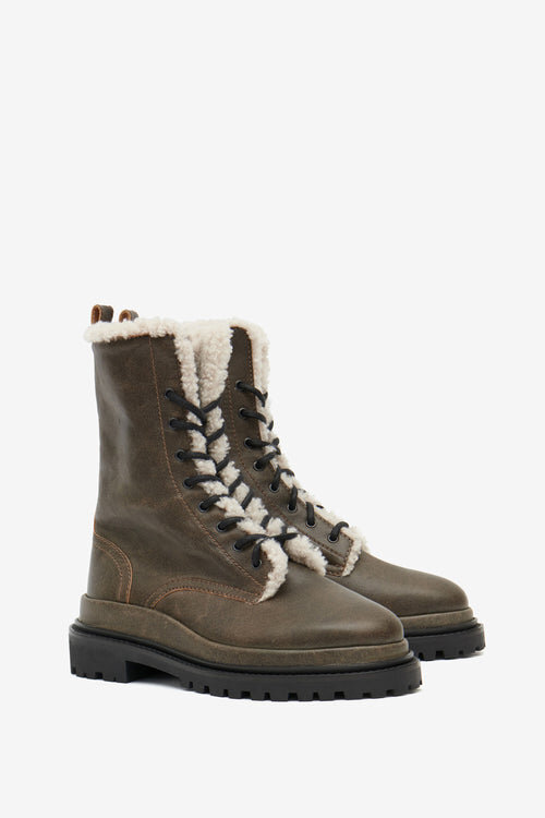 Ghiso Fur-Lined Leather Boots Ghiso Fur-Lined Leather Boots
