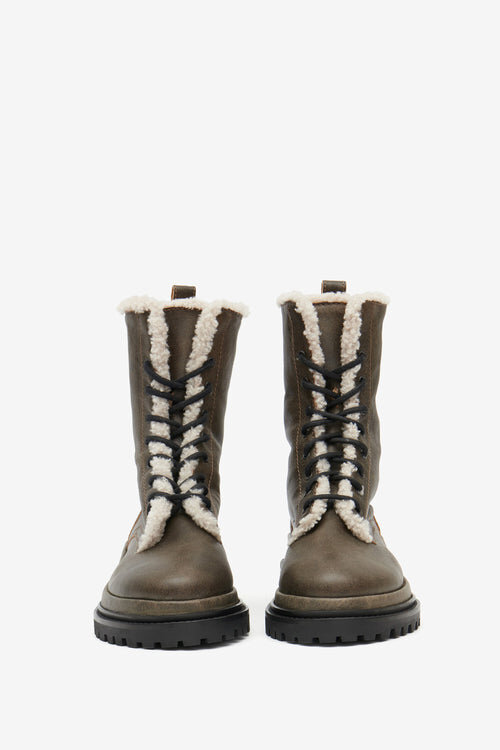 Ghiso Fur-Lined Leather Boots Ghiso Fur-Lined Leather Boots