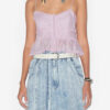 Gloria Strappy Top in Plain-Colored Cotton Voile Gloria Strappy Top in Plain-Colored Cotton Voile