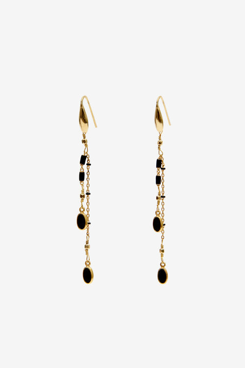 Gold-Finish Brass Pendant Earrings Gold-Finish Brass Pendant Earrings