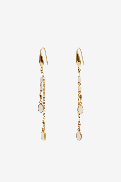 Gold-Finish Brass Pendant Earrings Gold-Finish Brass Pendant Earrings