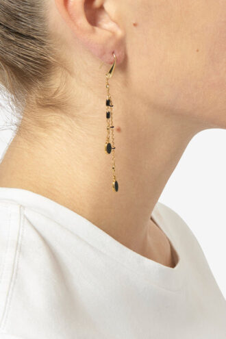 Gold-Finish Brass Pendant Earrings