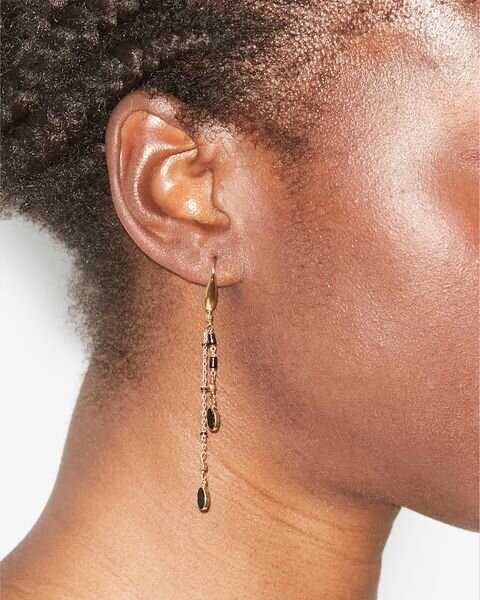Gold-Finish Brass Pendant Earrings Gold-Finish Brass Pendant Earrings