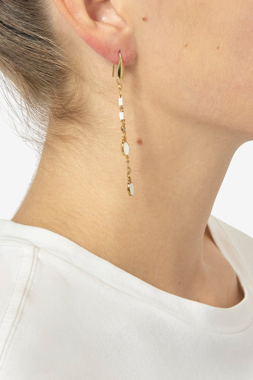 Gold-Finish Brass Pendant Earrings Gold-Finish Brass Pendant Earrings