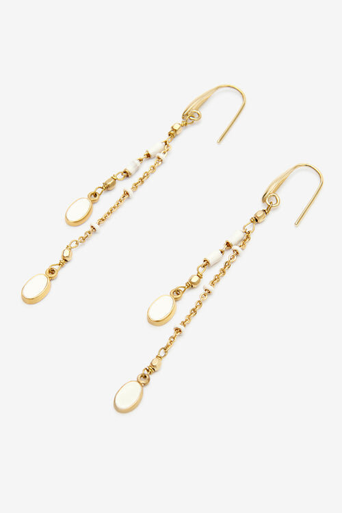 Gold-Finish Brass Pendant Earrings Gold-Finish Brass Pendant Earrings